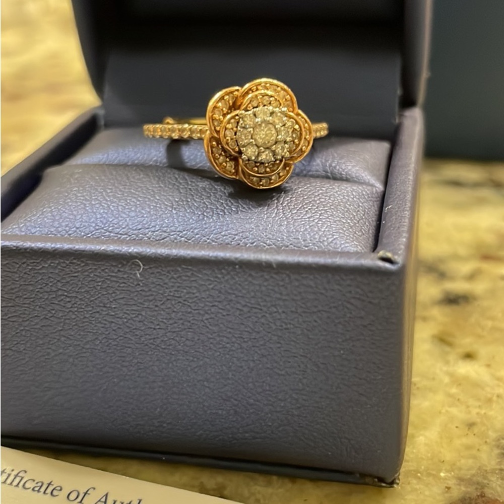 Enchanted Disney Fine Jewelry 10k RoseGold with1/2CTTW BelleRose Engagement Ring